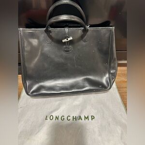 Longchamp Classic Black Leather Handbag